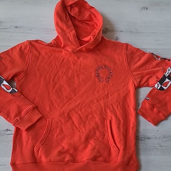 Chrome Hearts Matty Boy Chomper Flame Logo Hoodie Red-orange size Small nwt - Picture 4 of 9